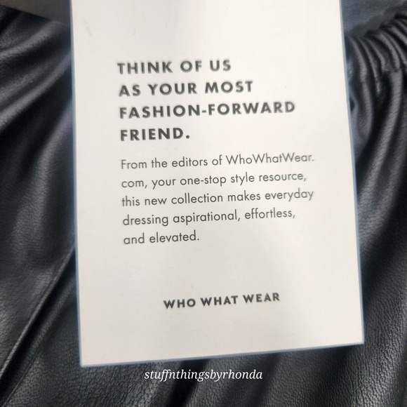 NWT Who What Wear‎ Black Vegan Faux Leather Puff Sleeve Mini Shift Womens Size M - Picture 7 of 13